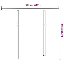 vidaXL Jeu de poteaux d'auvent blanc 300x245 cm fer pas cher