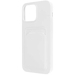 Avizar Coque iPhone 14 Pro Max Silicone Souple Porte-carte blanc