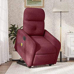 Maison Chic Fauteuil Relax pour salon, Fauteuil inclinable de massage électrique Rouge bordeaux Tissu -GKD95412