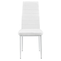 Avis Decoshop26 6 x Chaises de salle à manger blanc avec rembourrage cuir synthétique 03_0000285