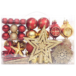 vidaXL Ensemble de boules de Noël 108 pcs Doré et rouge