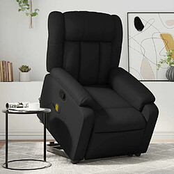 Maison Chic Fauteuil Relax pour salon, Fauteuil inclinable de massage Noir Similicuir -GKD48910