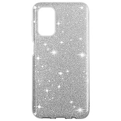 Avizar Coque pour Samsung A13 5G et A04s Paillette Amovible Glitter argent