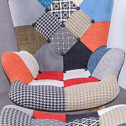 Acheter Nest Dream Fauteuil classique avec repose-pieds recouvert de patchwork - Featherston