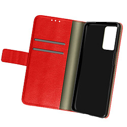 Avizar Housse Oppo A74 5G et A54 5G Aspect Grainé Clapet Portefeuille Stand Vidéo Rouge