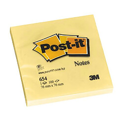 Notes Post-it jaune 76 x 76 mm - bloc de 100 feuilles - Lot de 12