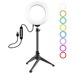 Yonis Ring Light LED RGBW 10 Modes Avec Trépied