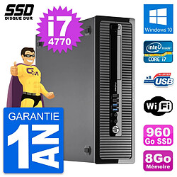 PC HP ProDesk 400 G1 SFF Intel Core i7-4770 RAM 8Go SSD 960Go Windows 10 Wifi - Occasion