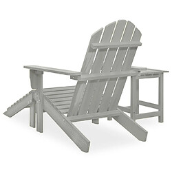 Acheter Maison Chic Chaise de jardin avec pouf - Fauteuil d'extérieur Adirondack et table Sapin Gris -MN35776