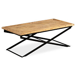 Avis vidaXL Table basse Bois de manguier massif 110x55x42 cm