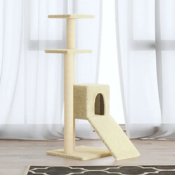 Arbre à chat avec griffoirs,niche pour chat en sisal Crème 92 cm -MN61896