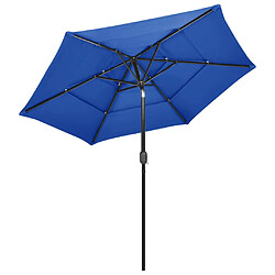 Avis ComfortXL Parasol à 3 Niveaux Avec Mât En Aluminium Bleu Azuré 2,5 M