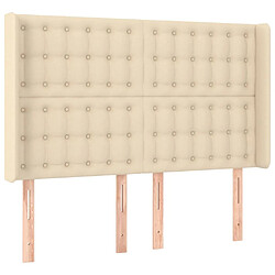 Maison Chic Tête de lit scandinave avec oreilles,meuble de chambre Crème 147x16x118/128 cm Tissu -MN31563