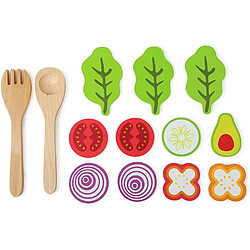 Avis Small Foot- Set Bois, Accessoires de Cuisine pour Enfants végétarien, y Compris Bol, Couverts à Salade et Vinaigrette Jouets, 11476, Multicolore