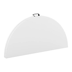 Avis Helloshop26 Table pliante de jardin d'extérieur traiteur (ø 1 500 x 740 mm, capacité de charge : 150 kg, acier, polyéthylène (pe-hd), coloris : blanc) 14_0004488