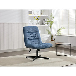 Vente-Unique Fauteuil pivotant en tissu chiné bleu SELENDO