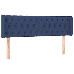 Maison Chic Tête de lit scandinave avec oreilles,meuble de chambre Bleu 163x16x78/88 cm Tissu -MN89758