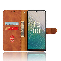 Htdmobiles Housse pour Nokia C32 - etui coque pochette portefeuille + film ecran - MARRON