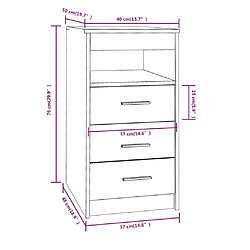 vidaXL Armoire à tiroirs Sonoma gris 40x50x76 cm Bois d'ingénierie pas cher