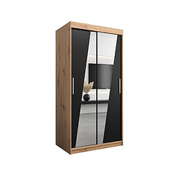 Abiks Meble Armoire Rhomb à portes coulissantes 200/100/62 2 portes (artisan/noir)