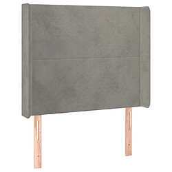 Avis Maison Chic Tête de lit scandinave à LED,meuble de chambre Gris clair 83x16x118/128 cm Velours -MN91730