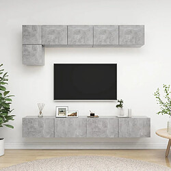 vidaXL Ensemble de meubles TV 5 pcs Gris béton Bois d'ingénierie