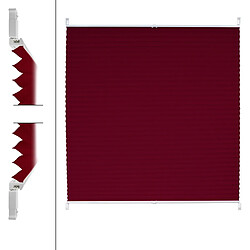 Ecd Germany Store plissé bordeaux, 100x200 cm, matériel de fixation inclus