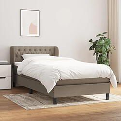 vidaXL Sommier à lattes de lit avec matelas Taupe 100x200 cm Tissu