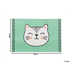 Avis Beliani Tapis enfant motif chat vert 60 x 90 cm HOWRAH