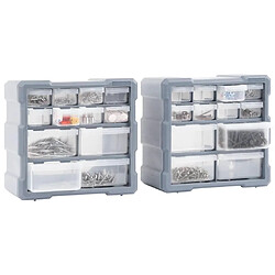 Acheter vidaXL Organisateurs multi-tiroirs avec 12 tiroirs 2 pcs 26,5x16x26 cm