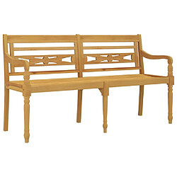 Helloshop26 Banc de jardin meuble de patio d'extérieur terrasse 150 x 51,5 x 84 cm bois massif de teck 02_0011033