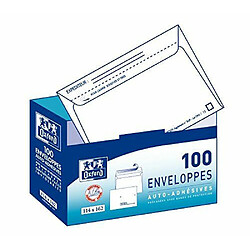 Oxford Correspondance Enveloppes avec distributeur Boite de 100 Blanc