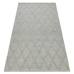 RUGSX Tapis en laine TAHAR 99001G gris - TISSÉ MAIN boucle, losanges, bohème 120x180 cm