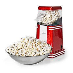 NEDIS MACHINE A POP-CORN ELECTRIQUE 1200W Rouge/Blanc Pop-corn en seulement 2 à 4 minutes