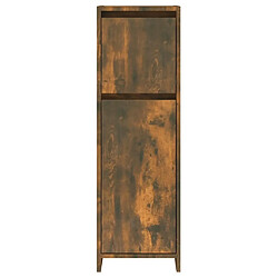 Avis Maison Chic Armoire de bain,Meuble de rangement de salle de bain,Meuble haut Chêne fumé 30x30x95 cm Bois d'ingénierie -GKD823503