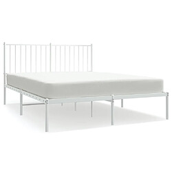 Maison Chic Lit adulte - Cadre de lit métal avec tête de lit pour chambre blanc 135x190 cm -MN26002