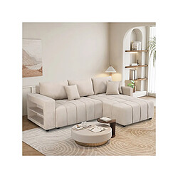 Palozi Sofa Canapé d'angle convertible tissu chenille 3 places - Trocadero - Beige