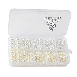 1000 Pcs Simuler Brillant Perle Perles Lustre Entretoises Lâches DIY Décorations Blanc Et Beige AUCUN TROU pas cher