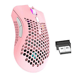 Souris De Jeu Sans Fil 2.4G Souris De Souris En Nid D'abeille RVB Pour Gamer Office Rose pas cher