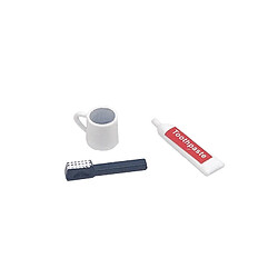 Wewoo 3 Set 112 Mini Maison De Poupée Salle De Bain Toilette Modèle De De Dentifrice Brosse À Dents Tasse 3 Pièce Ensemble pas cher