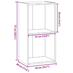 vidaXL Bibliothèque chêne marron 40x30x77 cm bois d'ingénierie pas cher