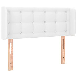 Avis Maison Chic Tête de lit scandinave à LED,meuble de chambre Blanc 103x16x78/88 cm Similicuir -MN21163