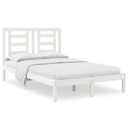 Maison Chic Lit adulte - Lit simple Cadre de lit,Structure du lit Contemporain Blanc Bois de pin massif 120x200 cm -MN64898