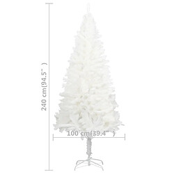 vidaXL Arbre de Noël artificiel aiguilles réalistes blanc 240 cm pas cher