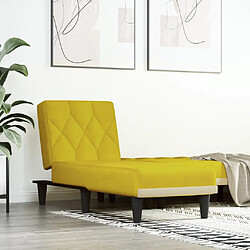 vidaXL Chaise longue jaune velours