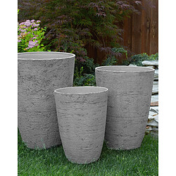 Beliani Pot de fleurs gris 51 x 51 x 71 cm CAMIA