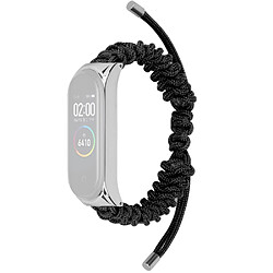 Bracelet en nylon corde tressée, réglable, noir pour votre Xiaomi Mi Band 5/6