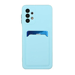 Coque en TPU Flexible bien protégé avec porte-carte bleu clair pour votre Samsung Galaxy A32 5G