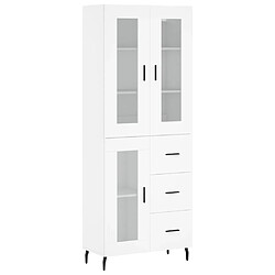 vidaXL Buffet haut Blanc 69,5x34x180 cm Bois d'ingénierie