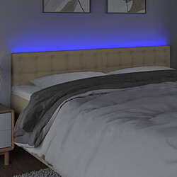 Avis Maison Chic Tête de lit scandinave à LED,meuble de chambre Crème 200x5x78/88 cm Tissu -MN80887